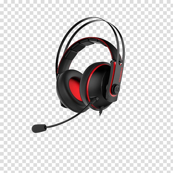 Microphone Headphones ASUS Cerberus Arctic Headset ASUS ROG Centurion, Gaming Headset Red transparent background PNG clipart
