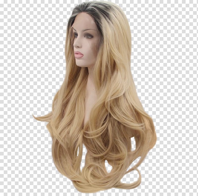 Blond Lace wig Hair Ombré, hair transparent background PNG clipart