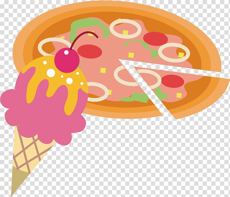 Pizza , Pizza and ice cream material transparent background PNG clipart