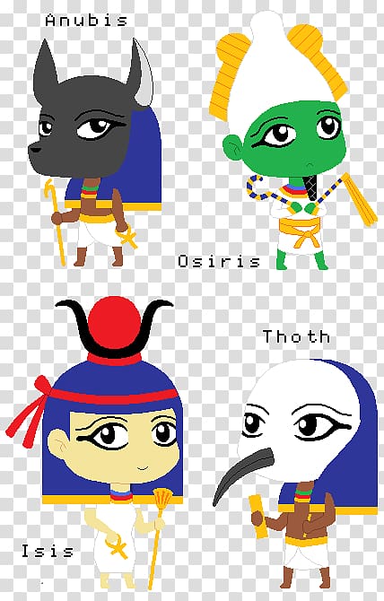 Ancient Egyptian deities Osiris Isis, cartoon goddess transparent background PNG clipart