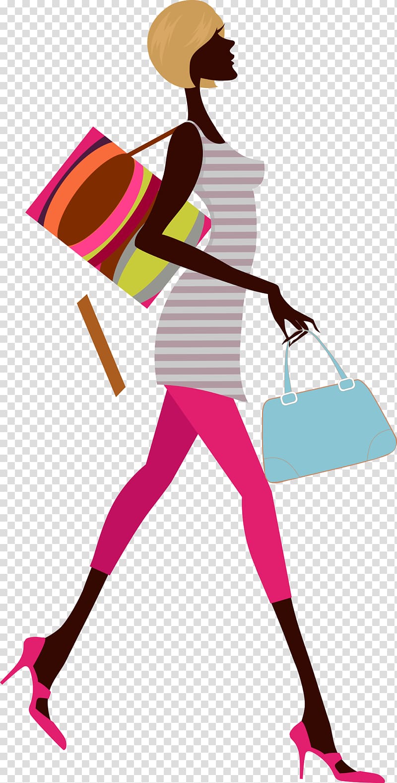 Fashion Woman Model , A woman carrying a bag transparent background PNG clipart