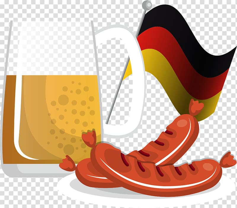 Beer Oktoberfest Sausage German cuisine Ham, beer ham transparent background PNG clipart