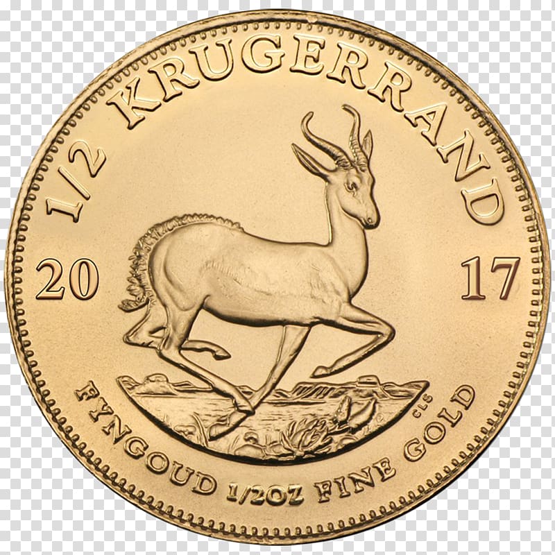 Krugerrand Bullion coin Gold coin, gold coins transparent background PNG clipart
