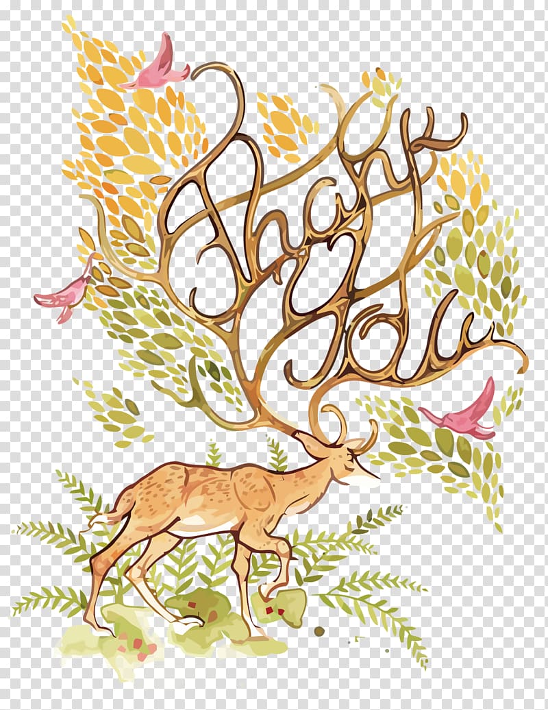 Reindeer Red deer YouTube, deer watercolor transparent background PNG clipart