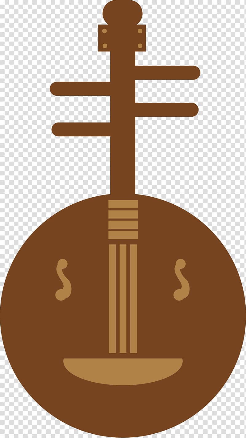 Yueqin Musical instrument Silhouette, Yueqin Chinese classical instruments silhouette transparent background PNG clipart