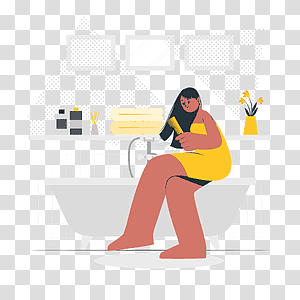 illustration, At the bathroom, home, beauty, self care, people, wellness transparent background PNG clipart thumbnail