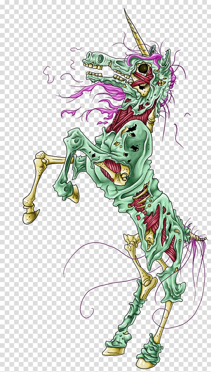 Unicorn Zombie Drawing Art, unicorn transparent background PNG clipart