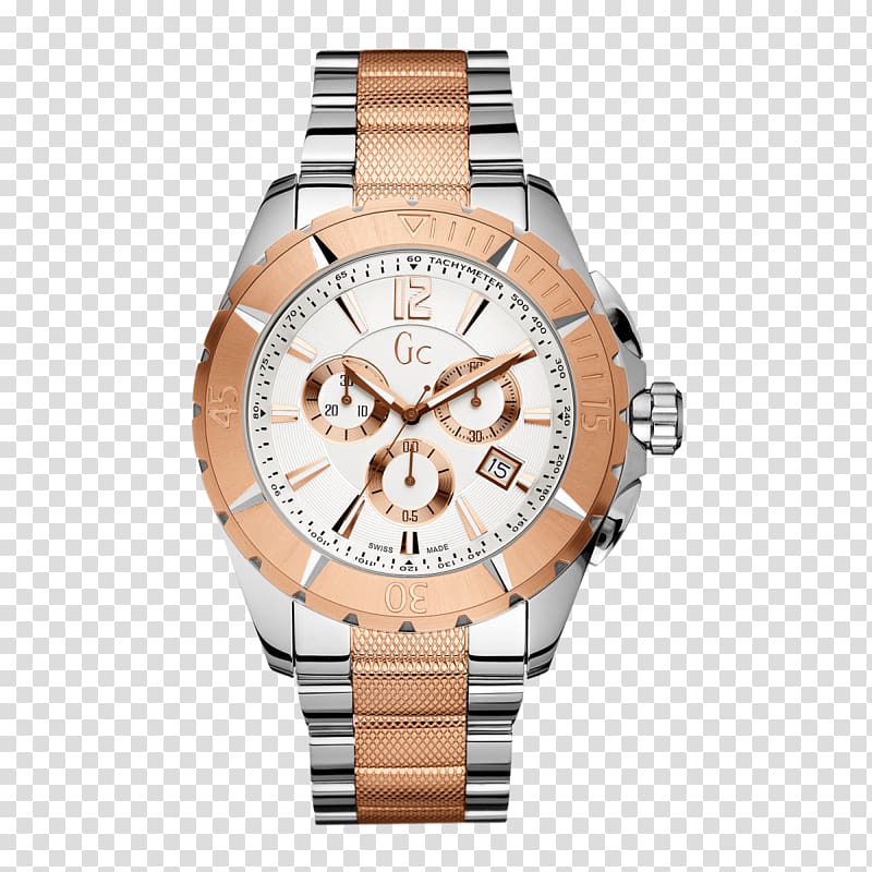 Watch strap Gold Chronograph Swiss made, watch transparent background PNG clipart