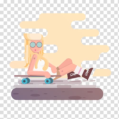 Computer Animation Motion graphics, Blonde girls sports skateboard transparent background PNG clipart