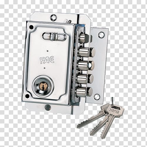 Rim lock Door Latch Key, chromium plated transparent background PNG clipart