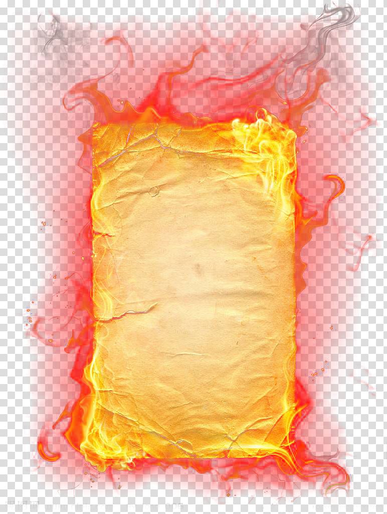 golden flame paper effect transparent background PNG clipart
