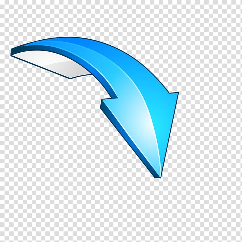 Arrow Euclidean Blue, Three-dimensional dynamic blue down arrow transparent background PNG clipart