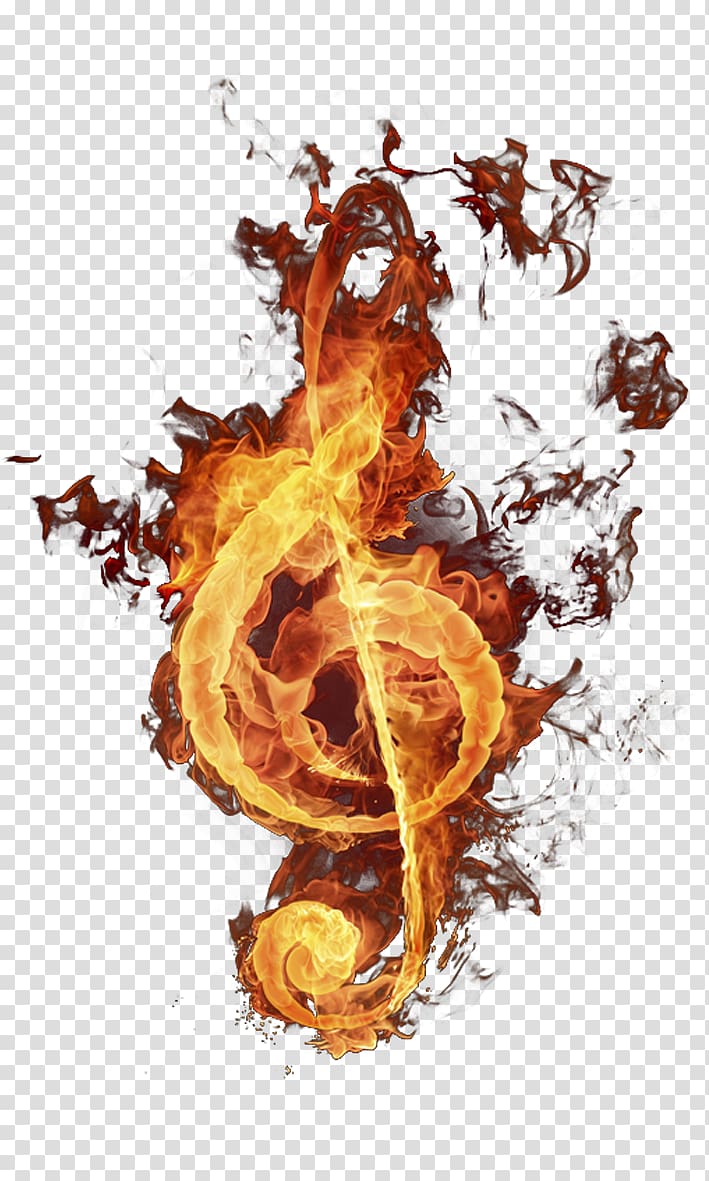 flame g-clef , Musical note Fire Flame, Burning musical symbols transparent background PNG clipart