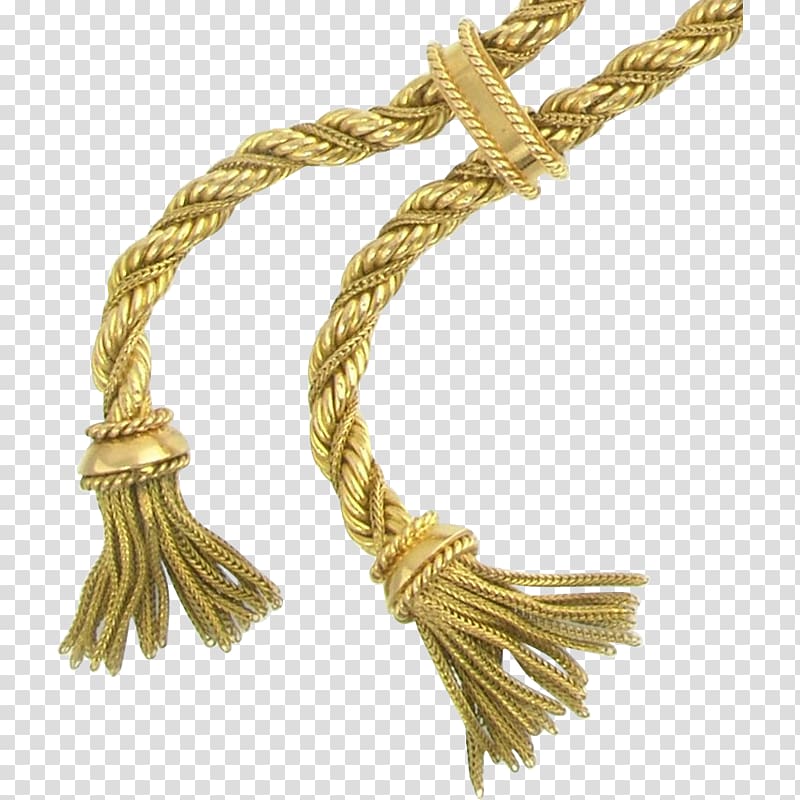 Necklace Rope chain Jewellery Gold, rope transparent background PNG clipart