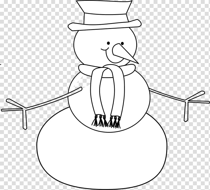 Snowman Line art , snowman transparent background PNG clipart
