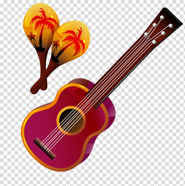 Euclidean Guitar Illustration, Hand-painted guitar sand hammer transparent background PNG clipart