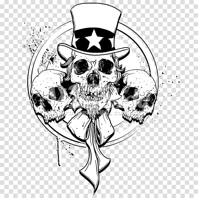 Skull Uncle Sam Drawing United States Visual arts, skull transparent background PNG clipart