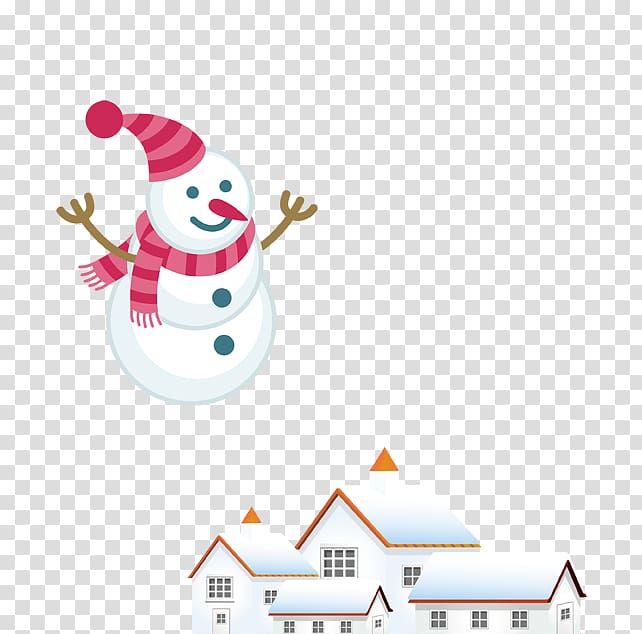 Snowman Winter, Snowman winter house transparent background PNG clipart