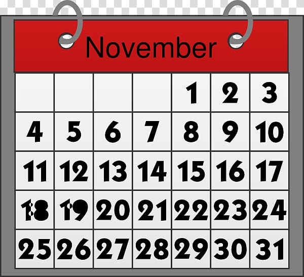 Calendar May , November transparent background PNG clipart