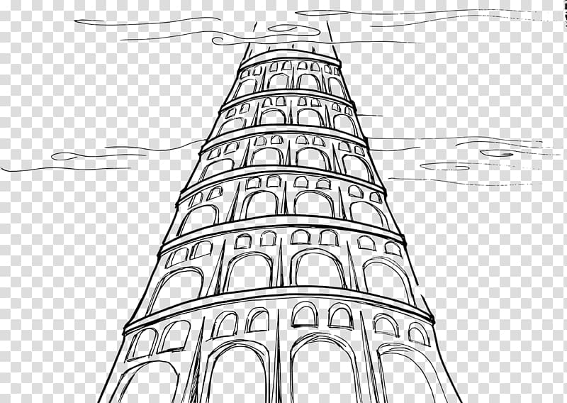 Tower of Babel Shinar Genesis Drawing Bible, cary transparent background PNG clipart