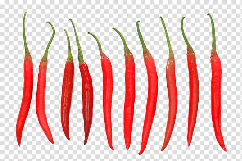 Tabasco pepper Cayenne pepper Chili pepper, A row of red pepper transparent background PNG clipart
