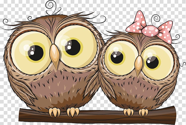 two brown owl illustration, owl transparent background PNG clipart