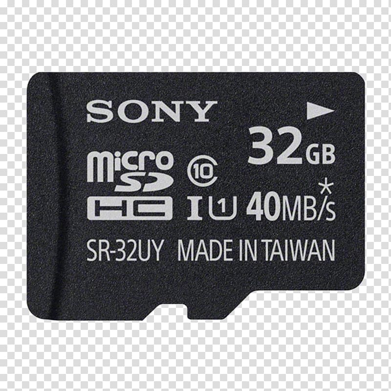 MicroSD Secure Digital SDHC Flash Memory Cards Sony, sony transparent background PNG clipart