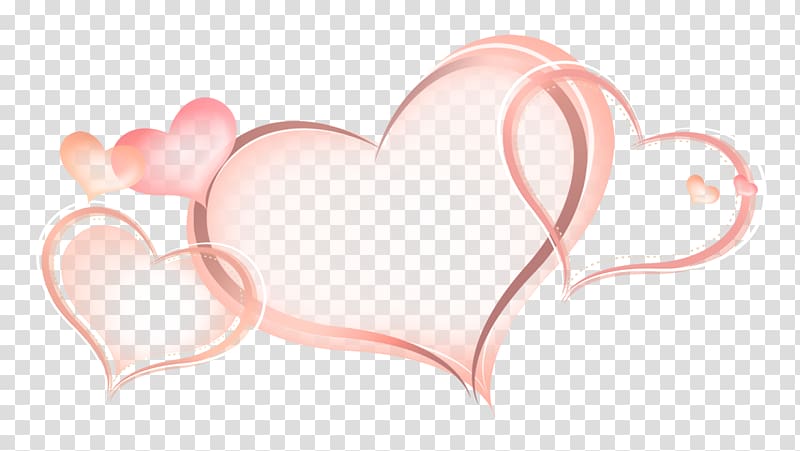 five peach-colored hearts illustration, Love Romance Marriage , heart transparent background PNG clipart
