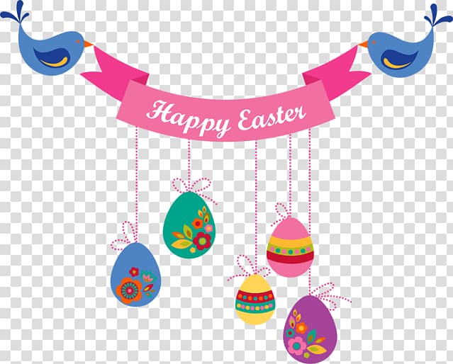 happy easter egg illustration, Easter Bunny Banner Easter egg , Happy Easter transparent background PNG clipart