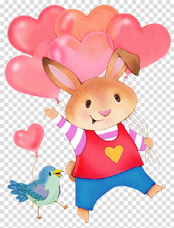 Rabbit , Selling balloons bunny transparent background PNG clipart