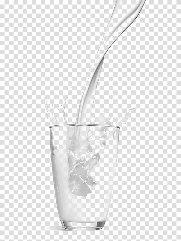Old Fashioned Highball glass Drink Black and white, milk transparent background PNG clipart