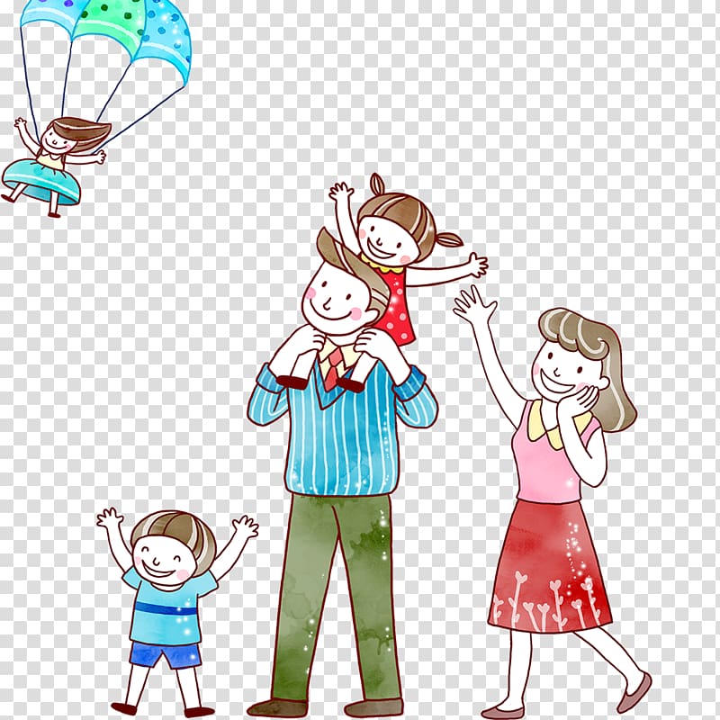 Cartoon Parent Child Illustration, family transparent background PNG ...