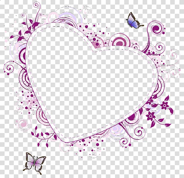 Frames Purple Heart , watercolor border transparent background PNG clipart