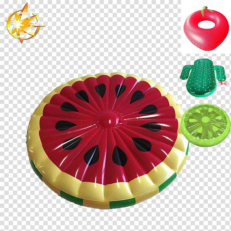 Inflatable Watermelon Air Mattresses Swimming pool, watermelon transparent background PNG clipart
