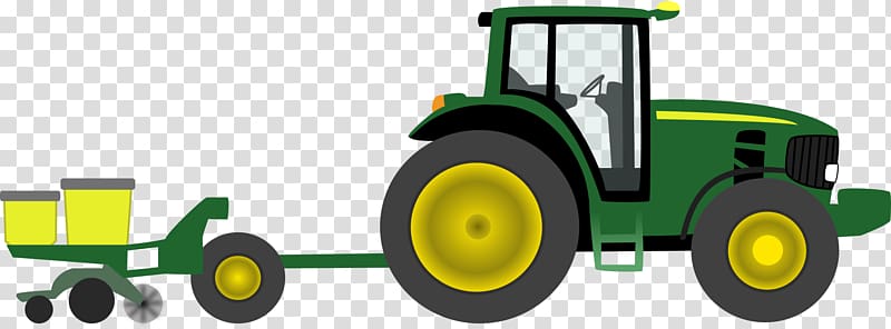 John Deere Tractor pulling Agriculture , Animated Tractor transparent background PNG clipart