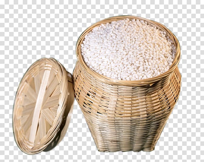 Basket Wicker Whole grain Commodity, Rice transparent background PNG clipart