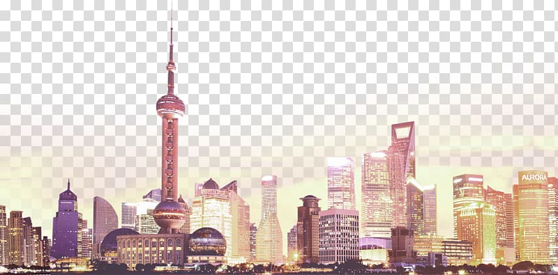 Oriental Pearl Tower in Japan, The Bund Oriental Pearl Tower , Lavender Atmosphere City Border Texture transparent background PNG clipart