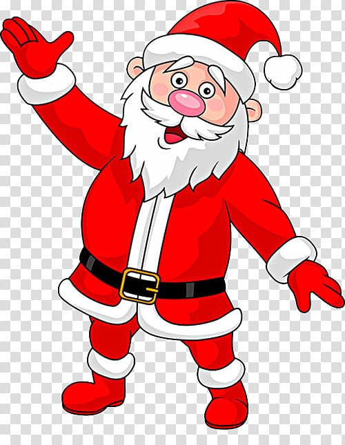 Santa Claus Cartoon Illustration, Happy Santa Claus transparent background PNG clipart