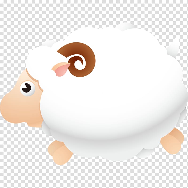 Sheep Cartoon , Small white sheep transparent background PNG clipart