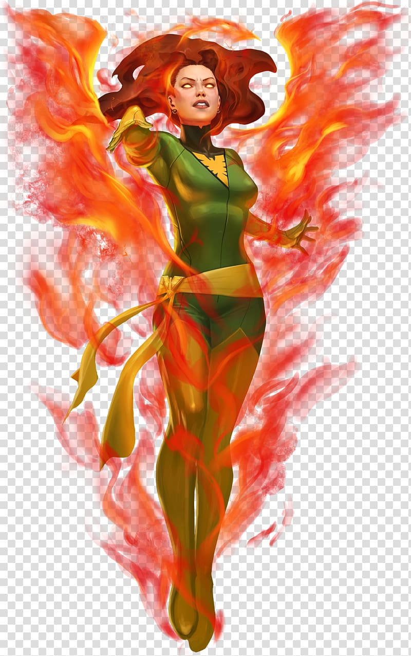 Jean Grey Wolverine Professor X Marvel Puzzle Quest Rogue, Pheonix transparent background PNG clipart