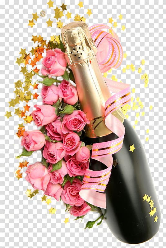 Champagne Wine Fizz Bottle, Champagne Rose Festival transparent background PNG clipart