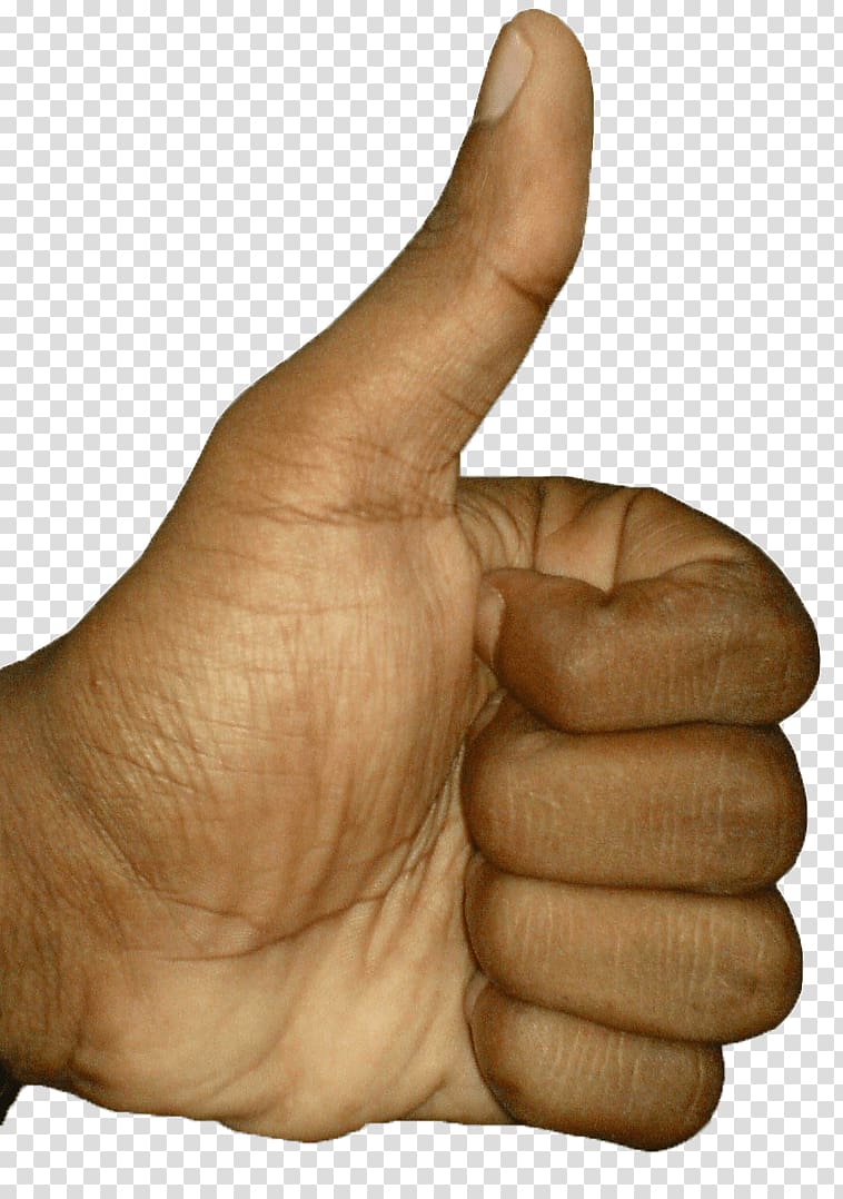 close-up of left human hand, Thumb Up transparent background PNG clipart