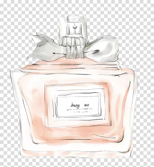 beige fragrance bottle , Perfume Bottle, Hand-painted perfume bottle transparent background PNG clipart