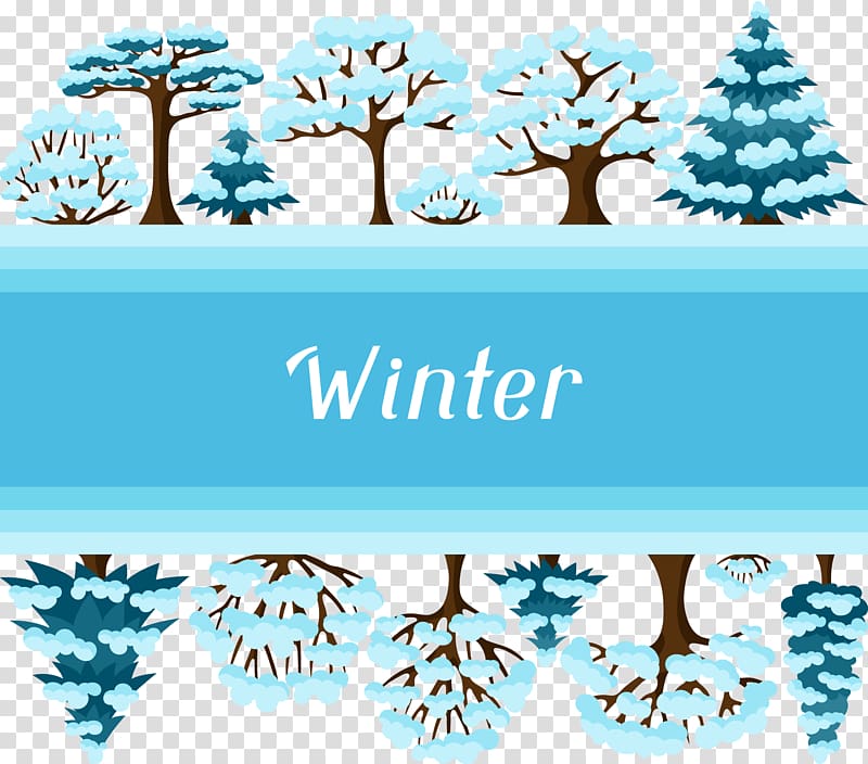 Winter Illustration, Decorative blue winter pine transparent background PNG clipart