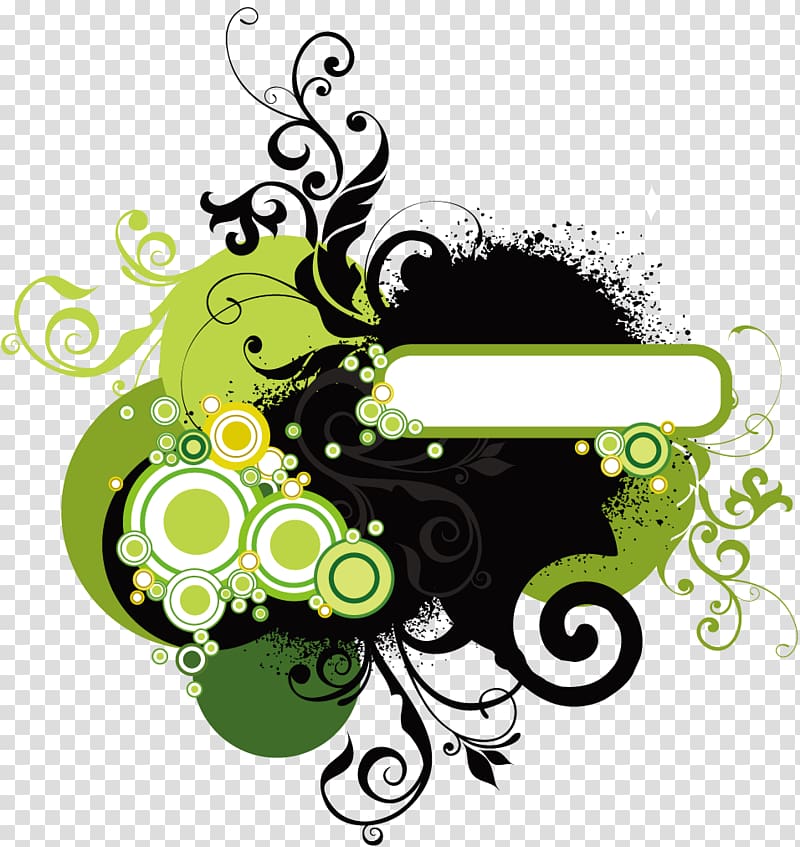 Euclidean Element, Green decorative flower vine material transparent background PNG clipart