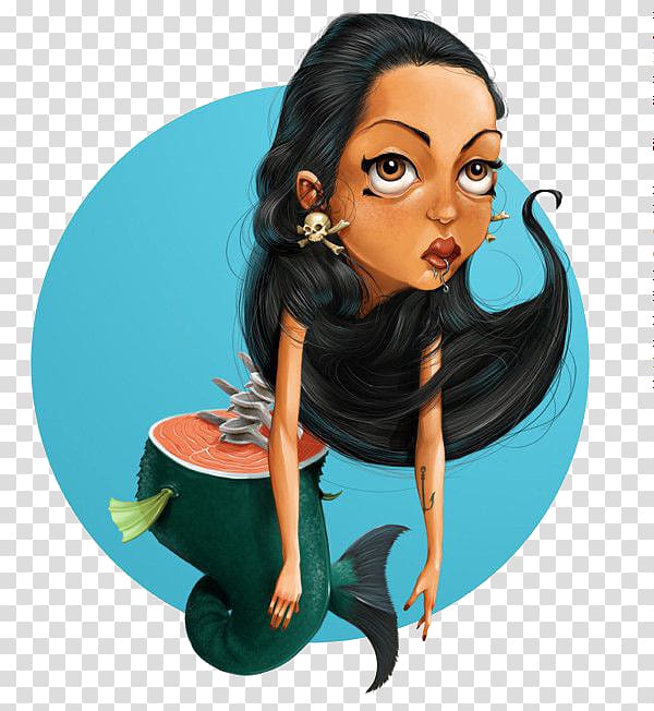 Drawing Art Creative work Illustration, Mermaid Girl transparent background PNG clipart