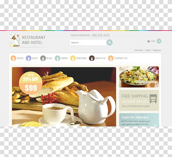 Cafe Responsive web design Template Restaurant Joomla, WordPress transparent background PNG clipart