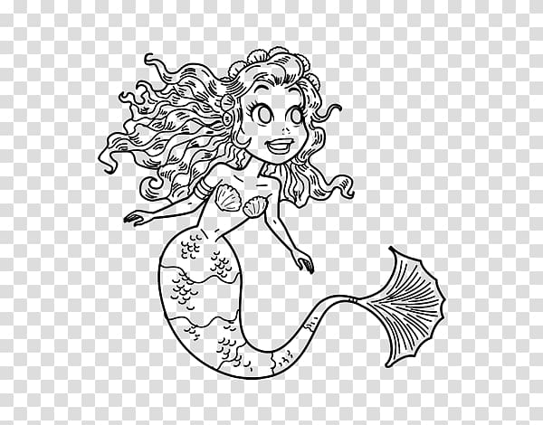 La sirenita y otros cuentos Drawing Mermaid Painting Barbie, Mermaid sketch transparent background PNG clipart