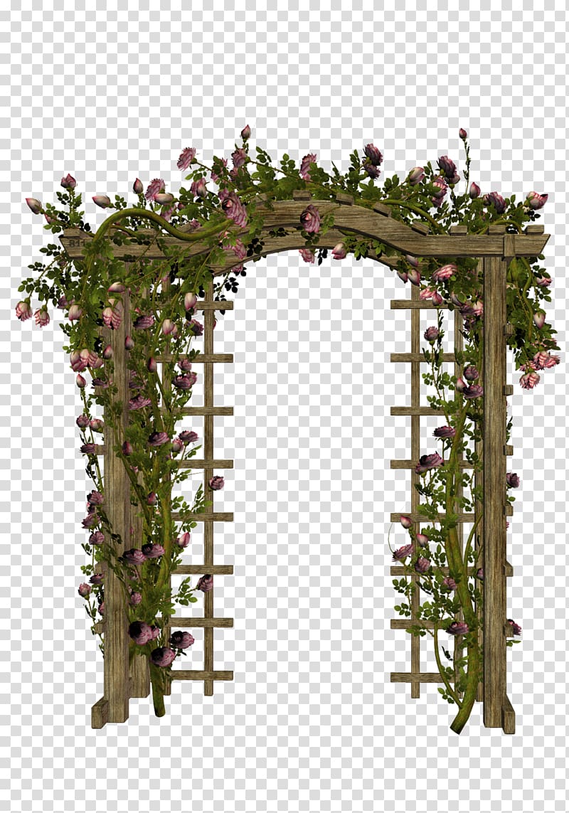 pink floral garden arbor, Arch , Rose Gate transparent background PNG clipart