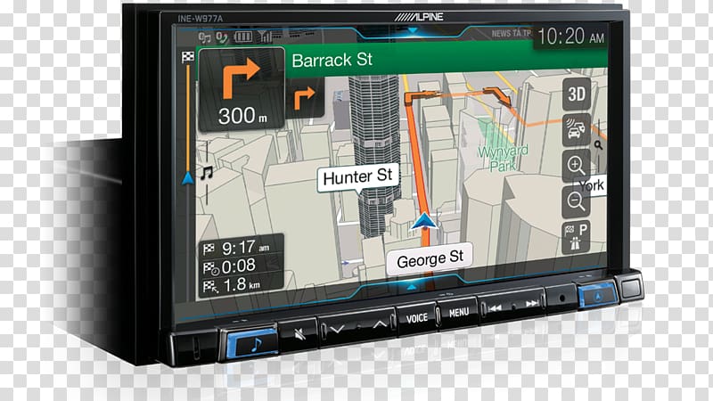 Display device Alpine Electronics ISO 7736 Navigation Touchscreen, exquisite option button transparent background PNG clipart